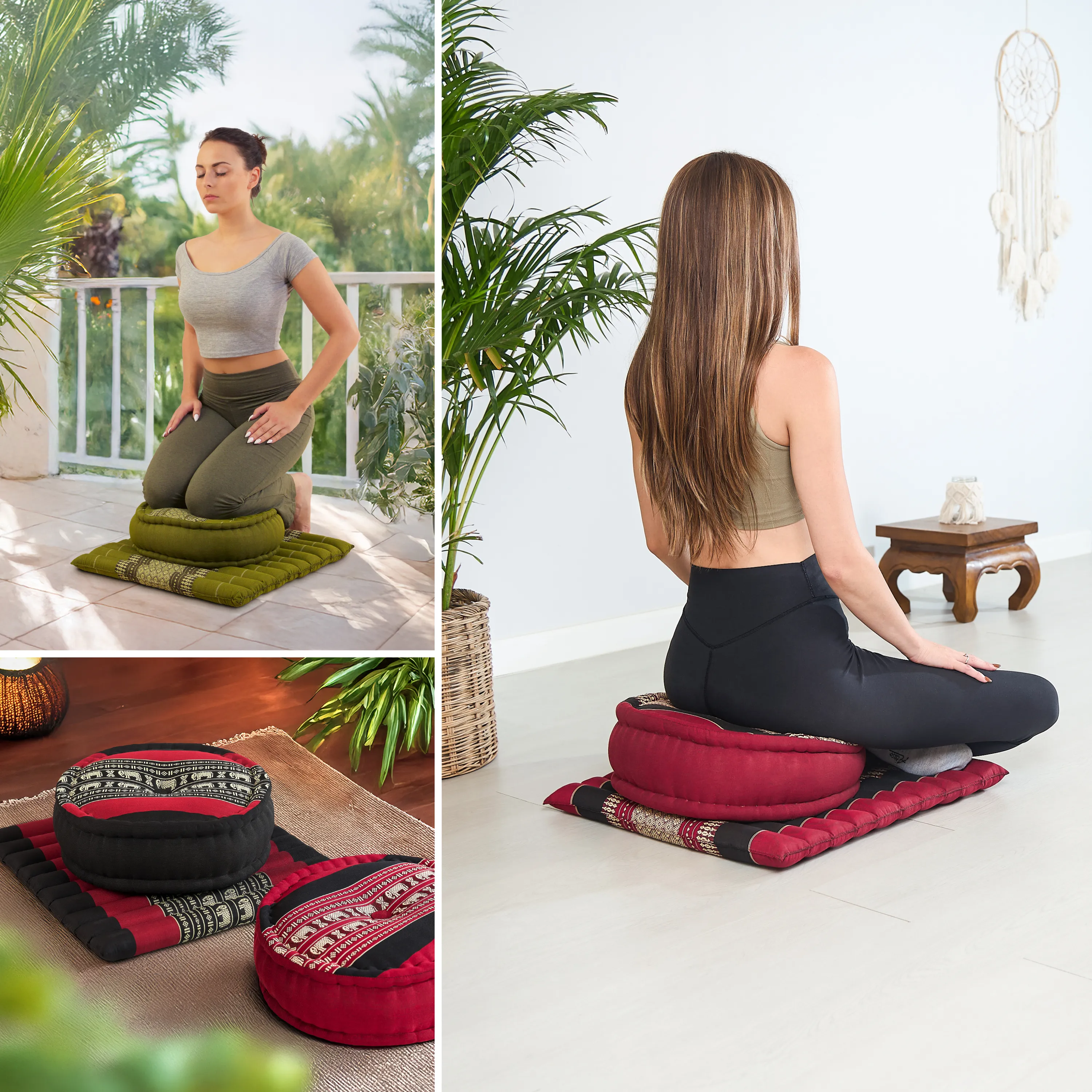 Juego de cojines de kapok para meditación L